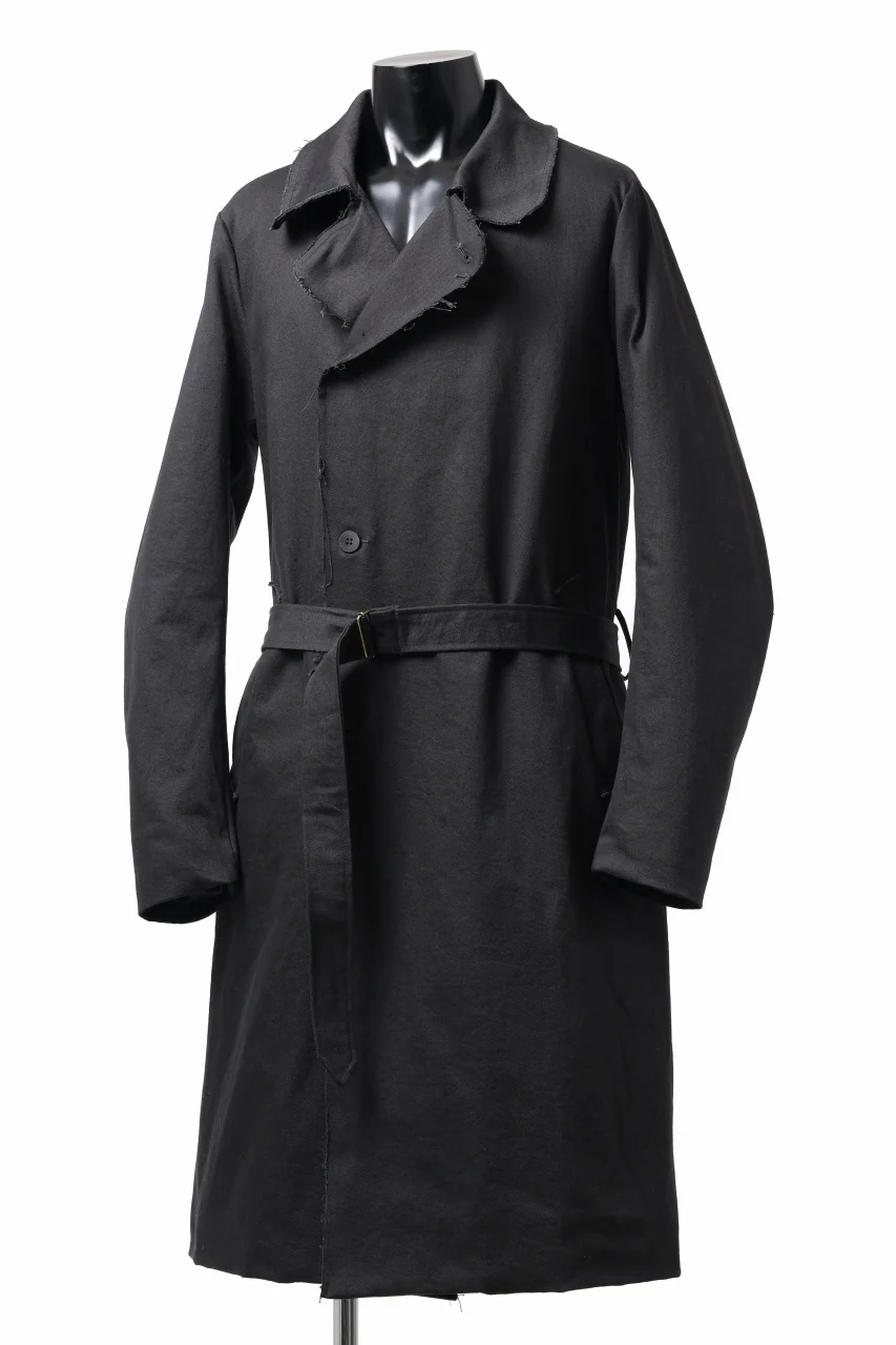 daub TRENCH COAT / 11 oz DENIM + PADDING COTTON (BLACK) - Image 5