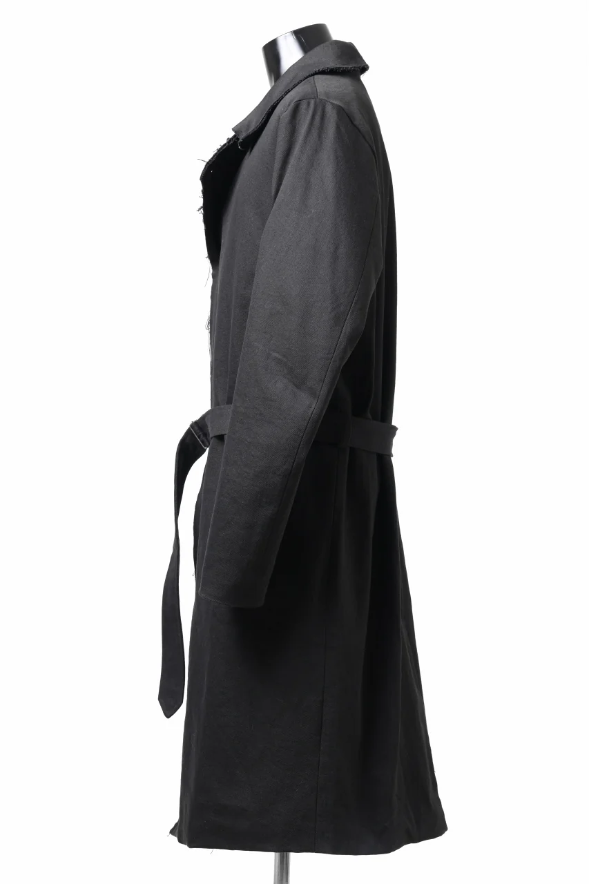 daub TRENCH COAT / 11 oz DENIM + PADDING COTTON (BLACK) - Image 6