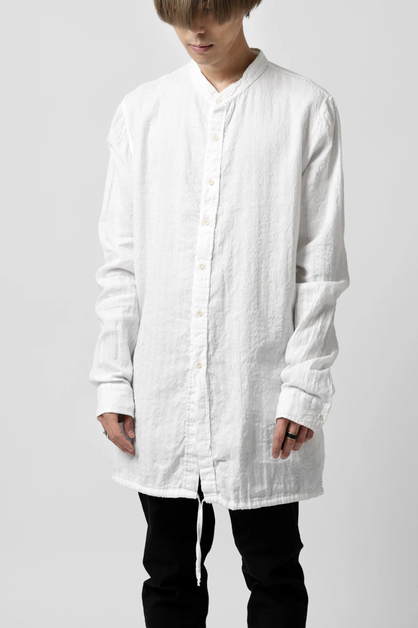 daub WASHED LONG SHIRT / CL-STRIPE (WHITE) - Image 4