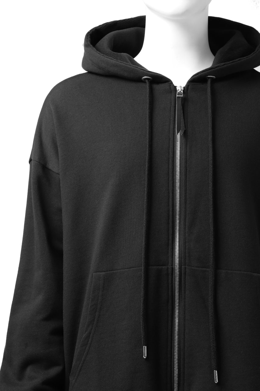 DEFORMATER.® BOMBER-HOODIE JACKET / SWEAT+WAFFLE JERSEY (BLACK) - Image 23