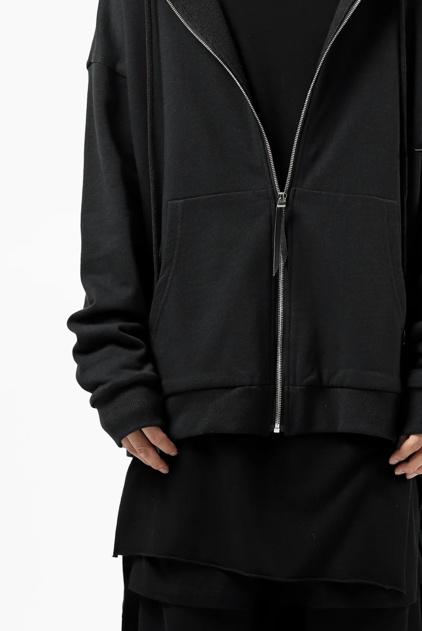 DEFORMATER.® BOMBER-HOODIE JACKET / SWEAT+WAFFLE JERSEY (BLACK) - Image 55