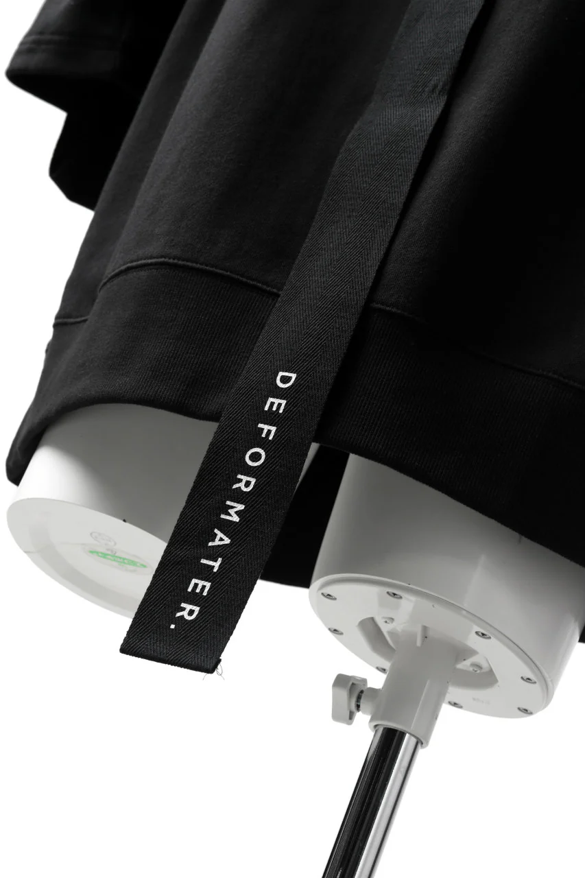 DEFORMATER.® LOGO TAPE HOODIE / LIGHT OZ COTTON (BLACK x BLACK) - Image 25