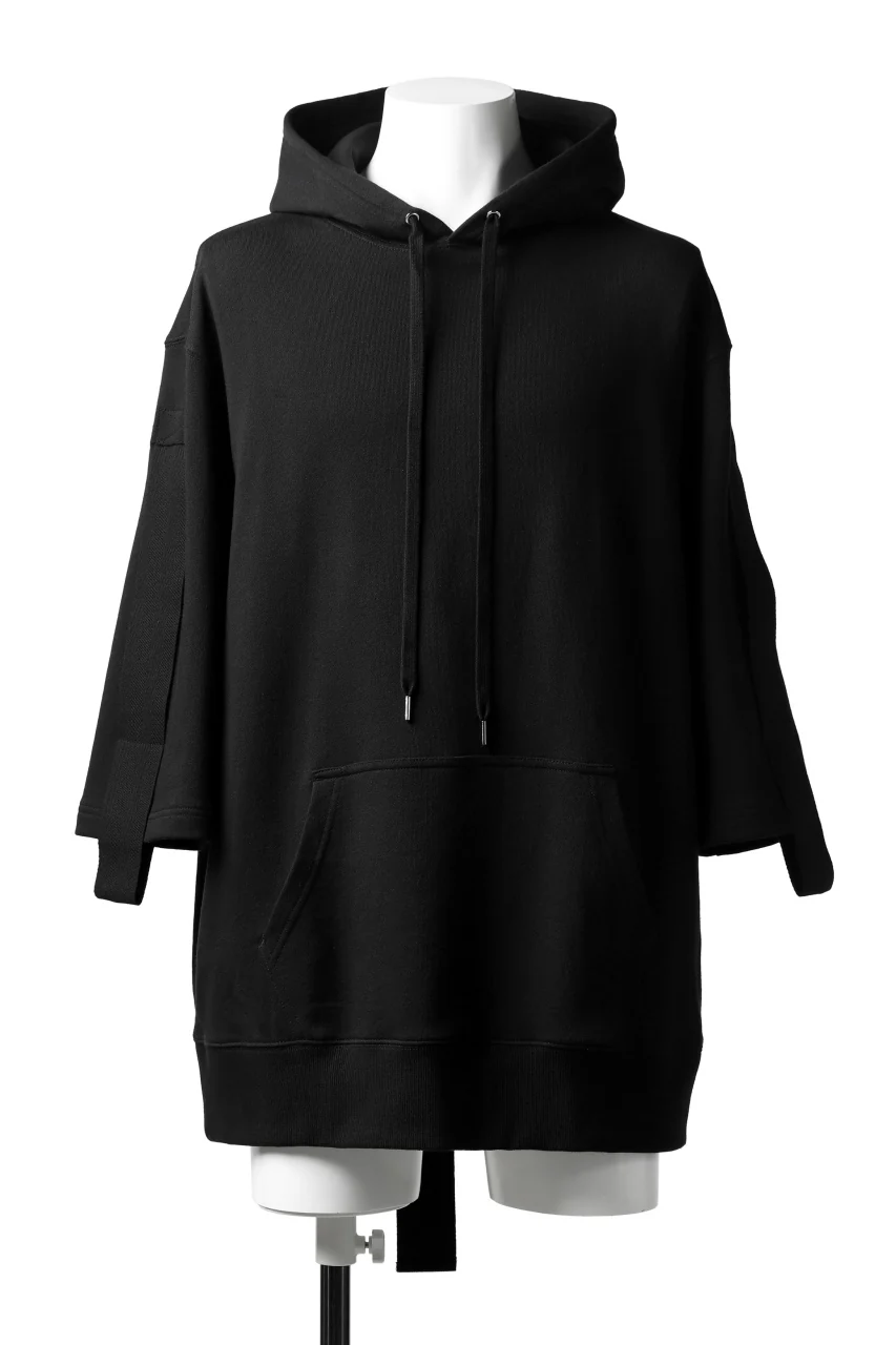 DEFORMATER.® LOGO TAPE HOODIE / LIGHT OZ COTTON (BLACK x BLACK) - Image 9