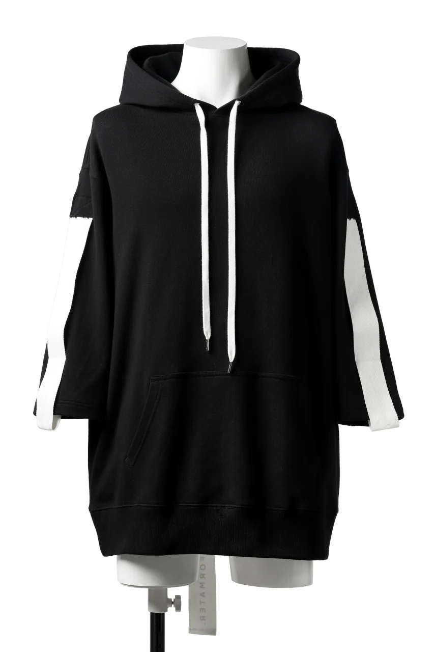 DEFORMATER.® LOGO TAPE HOODIE / LIGHT OZ COTTON (BLACK x WHITE) - Image 10