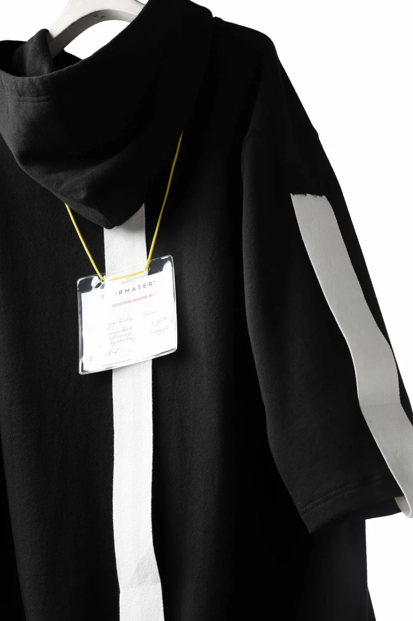 DEFORMATER.® LOGO TAPE HOODIE / LIGHT OZ COTTON (BLACK x WHITE) - Image 13