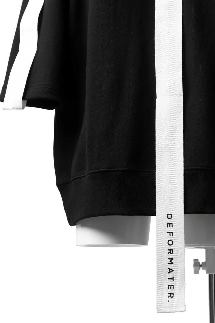 DEFORMATER.® LOGO TAPE HOODIE / LIGHT OZ COTTON (BLACK x WHITE) - Image 16
