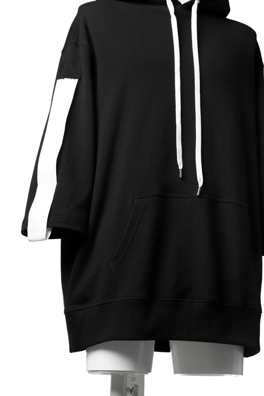 DEFORMATER.® LOGO TAPE HOODIE / LIGHT OZ COTTON (BLACK x WHITE) - Image 20