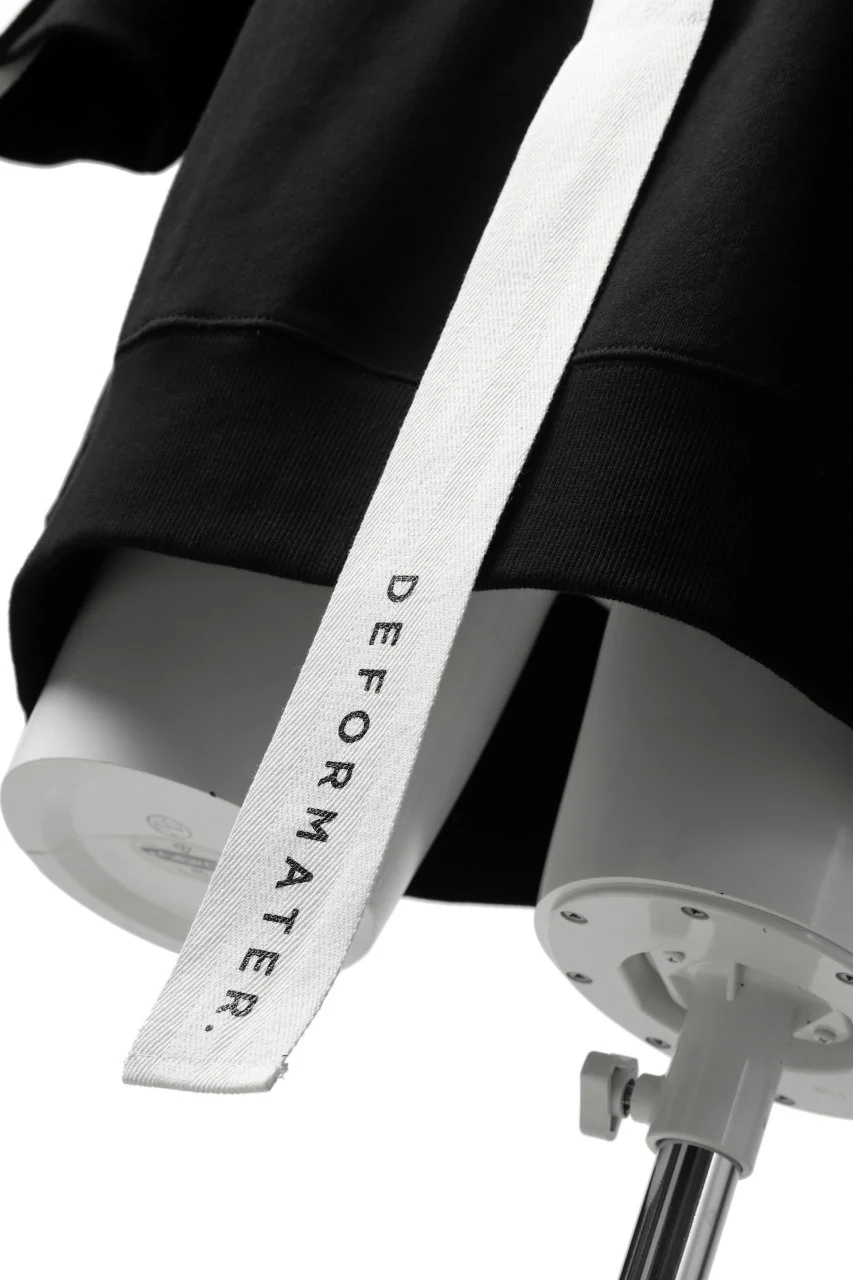 DEFORMATER.® LOGO TAPE HOODIE / LIGHT OZ COTTON (BLACK x WHITE) - Image 30
