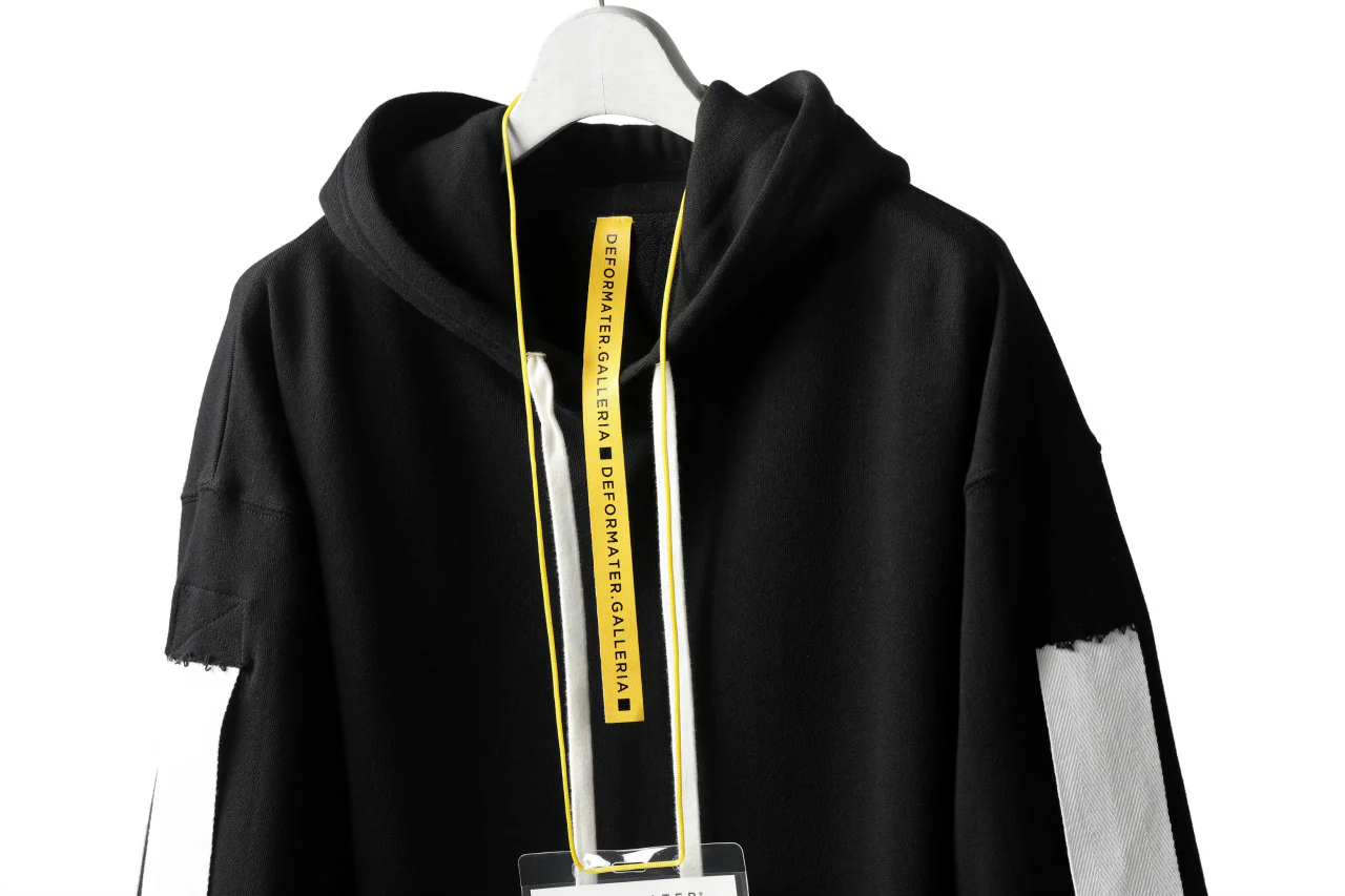 DEFORMATER.® LOGO TAPE HOODIE / LIGHT OZ COTTON (BLACK x WHITE) - Image 31