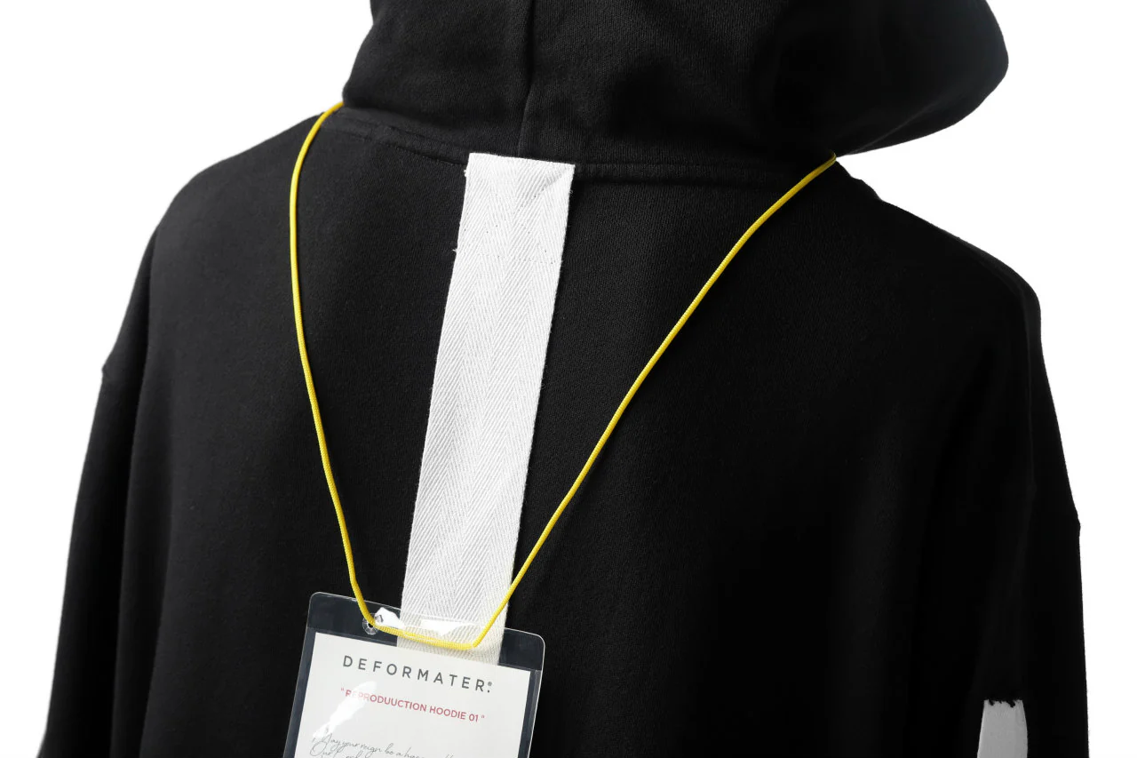 DEFORMATER.® LOGO TAPE HOODIE / LIGHT OZ COTTON (BLACK x WHITE) - Image 33