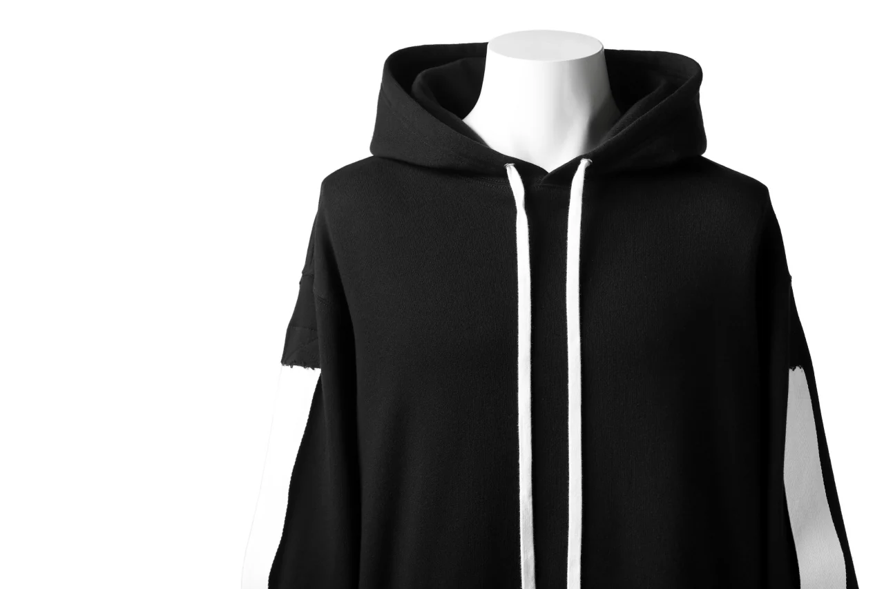DEFORMATER.® LOGO TAPE HOODIE / LIGHT OZ COTTON (BLACK x WHITE) - Image 35