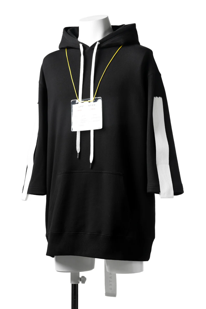 DEFORMATER.® LOGO TAPE HOODIE / LIGHT OZ COTTON (BLACK x WHITE) - Image 8