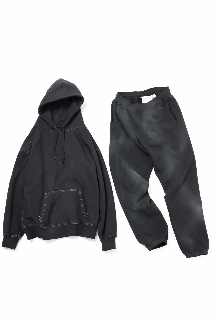 DEFORMATER.® [SET-UP] 3 PROCESSING SWEAT HOODIE & JOGGER PANT - DYED/BIO/FROST EFFECT (VINTAGE BLACK)