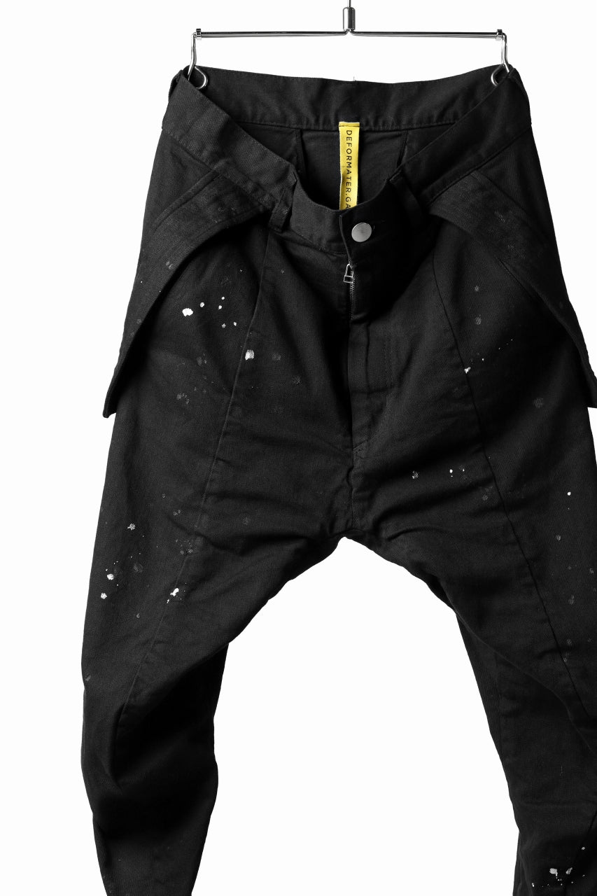 DEFORMATER.® "SPLASH" SLIM FIT JEANS WITH FLAP DETAIL / VERTICAL DENIM (BLACK OVER DYED) - Image 15