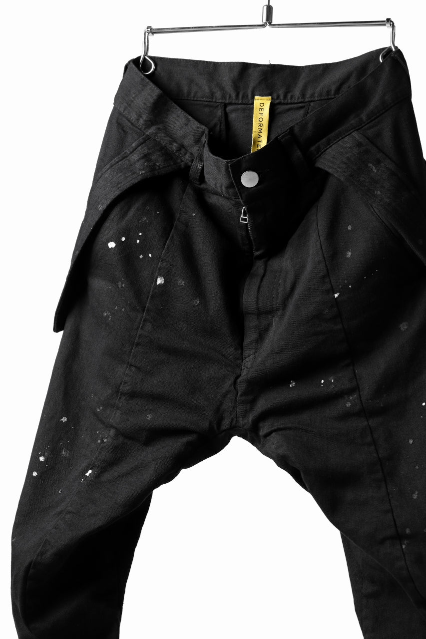 DEFORMATER.® "SPLASH" SLIM FIT JEANS WITH FLAP DETAIL / VERTICAL DENIM (BLACK OVER DYED) - Image 16