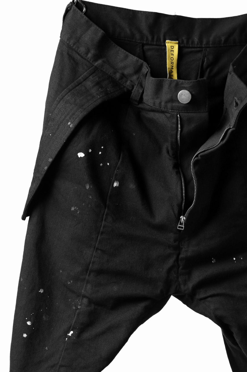 DEFORMATER.® "SPLASH" SLIM FIT JEANS WITH FLAP DETAIL / VERTICAL DENIM (BLACK OVER DYED) - Image 19