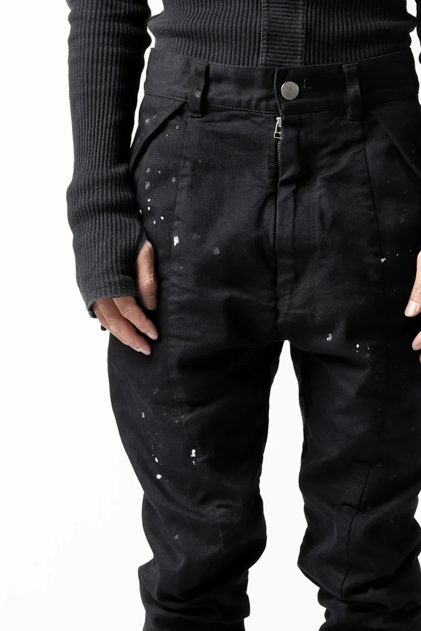 DEFORMATER.® "SPLASH" SLIM FIT JEANS WITH FLAP DETAIL / VERTICAL DENIM (BLACK OVER DYED) - Image 28