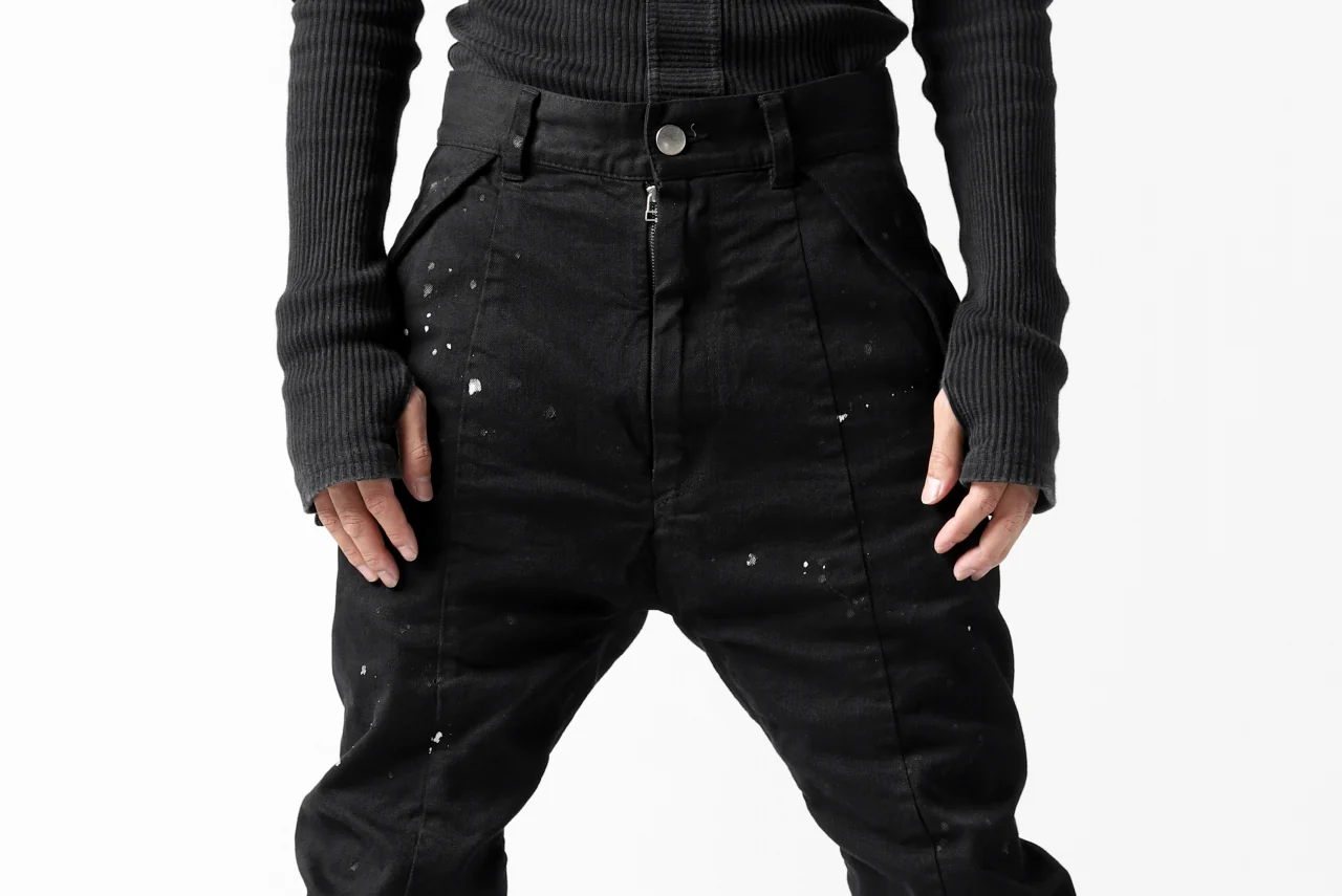 DEFORMATER.® "SPLASH" SLIM FIT JEANS WITH FLAP DETAIL / VERTICAL DENIM (BLACK OVER DYED) - Image 31