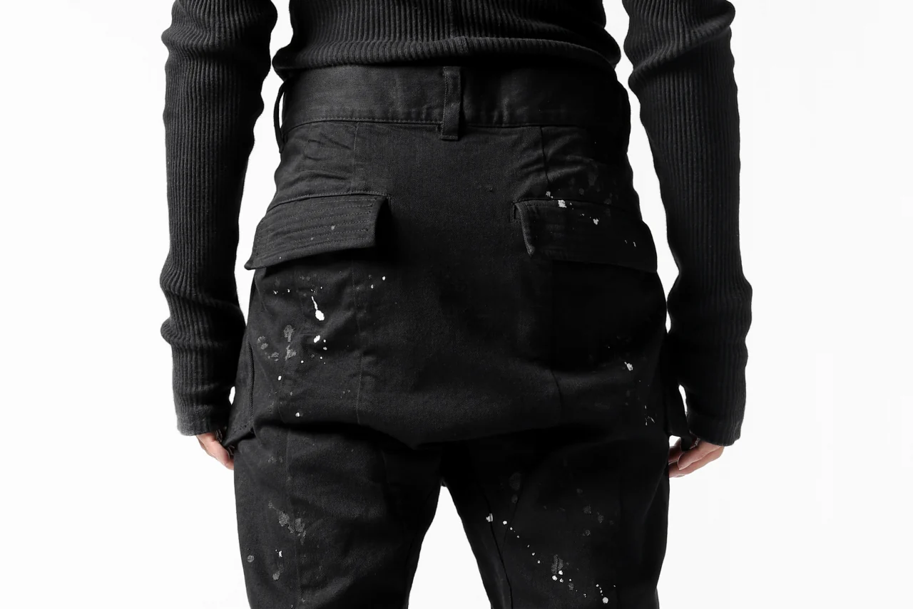 DEFORMATER.® "SPLASH" SLIM FIT JEANS WITH FLAP DETAIL / VERTICAL DENIM (BLACK OVER DYED) - Image 32