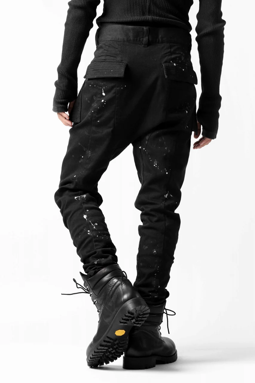 DEFORMATER.® "SPLASH" SLIM FIT JEANS WITH FLAP DETAIL / VERTICAL DENIM (BLACK OVER DYED) - Image 5