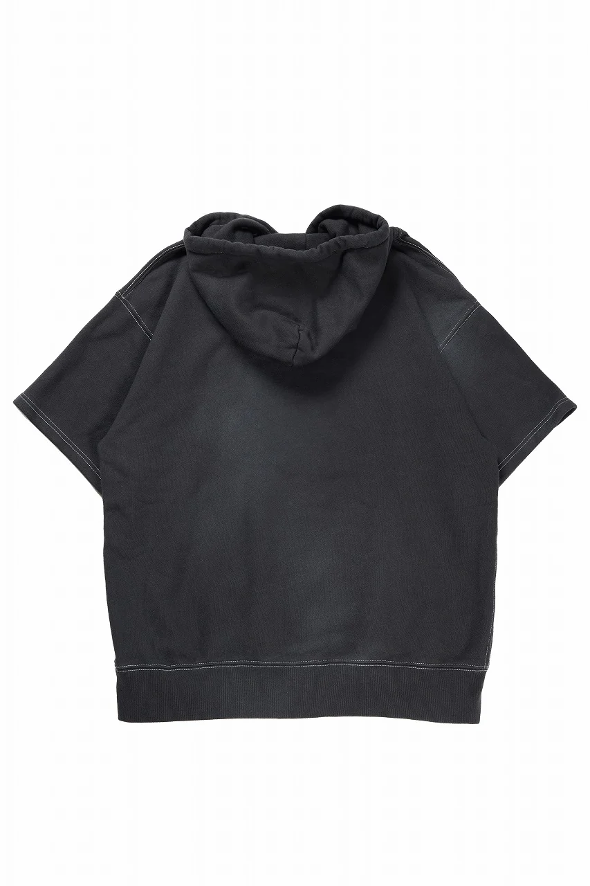 DEFORMATER.® STANDARD HOODIE HALF SLEEVE / VINTAGE-FADED (BLACK) - Image 2