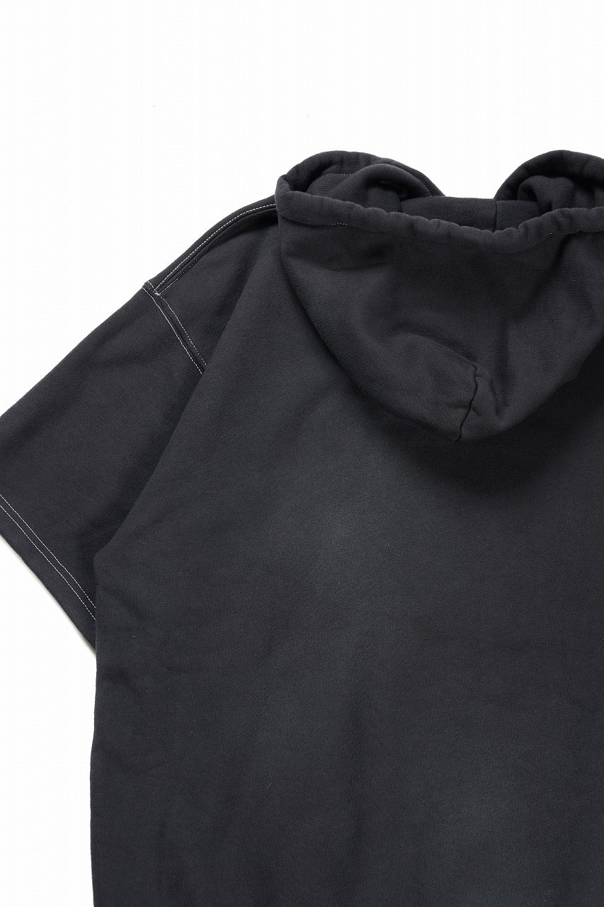 DEFORMATER.® STANDARD HOODIE HALF SLEEVE / VINTAGE-FADED (BLACK) - Image 7