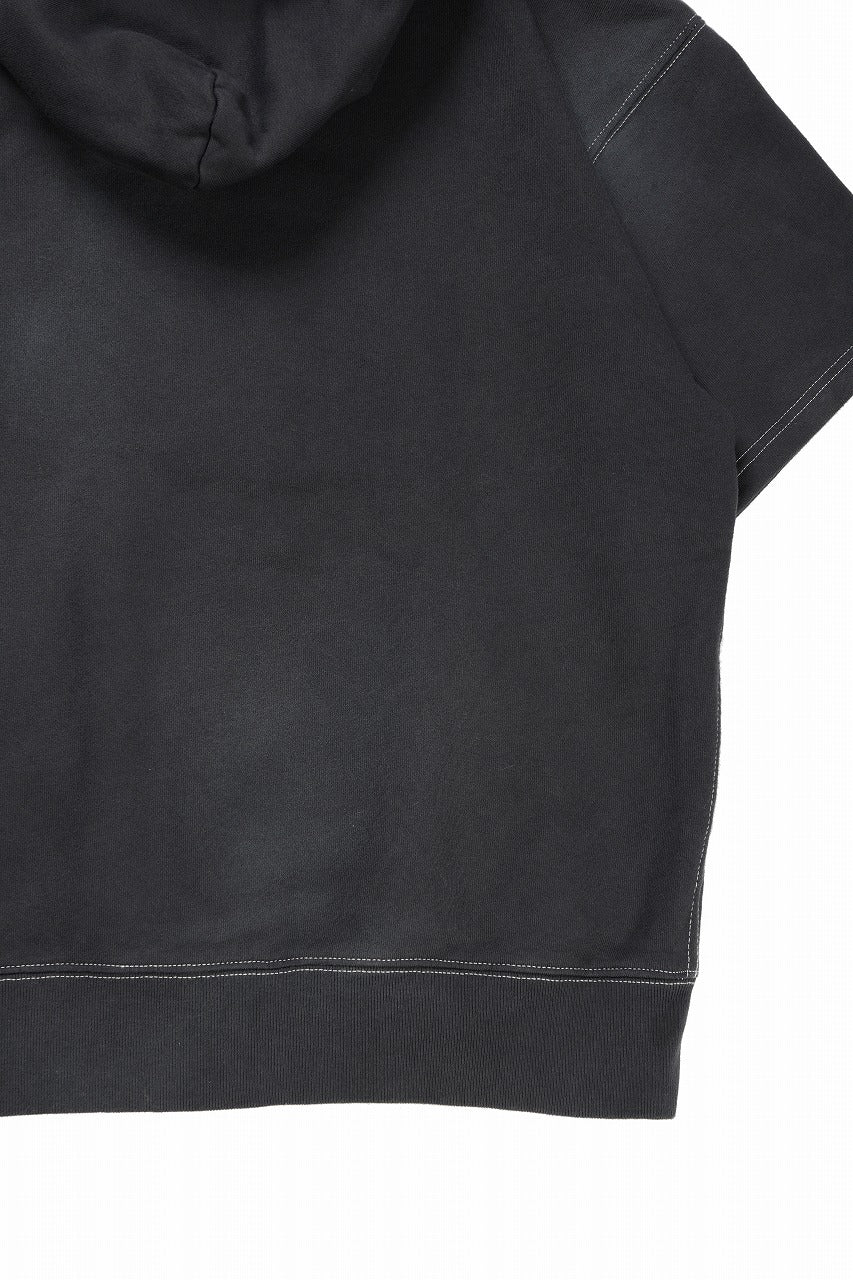 DEFORMATER.® STANDARD HOODIE HALF SLEEVE / VINTAGE-FADED (BLACK) - Image 8