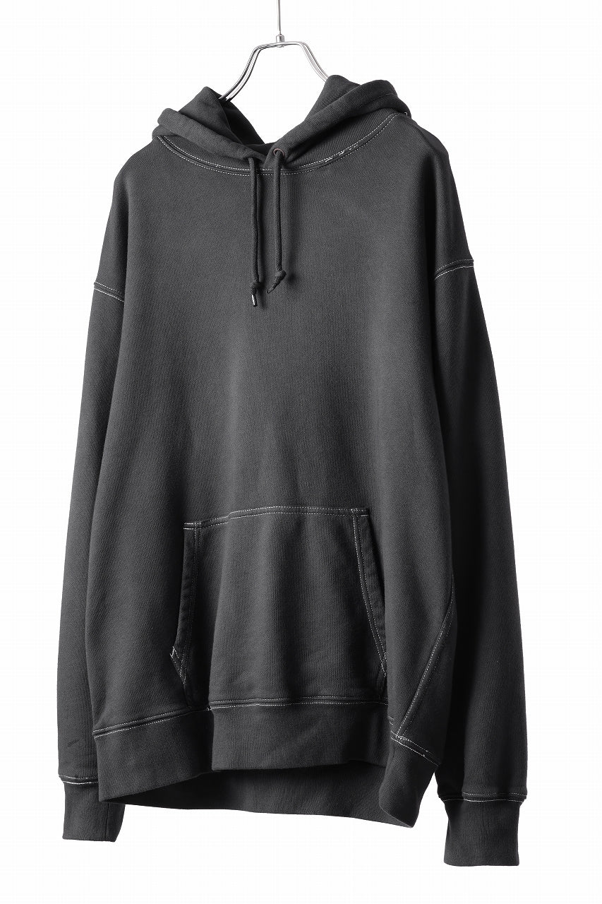 DEFORMATER.® THREE PROCESSING SWEAT HOODIE - DYED/BIO/FROST EFFECT (VINTAGE BLACK) - Image 2