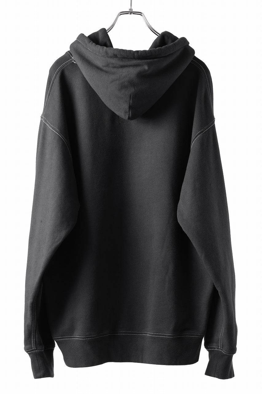 DEFORMATER.® THREE PROCESSING SWEAT HOODIE - DYED/BIO/FROST EFFECT (VINTAGE BLACK) - Image 3