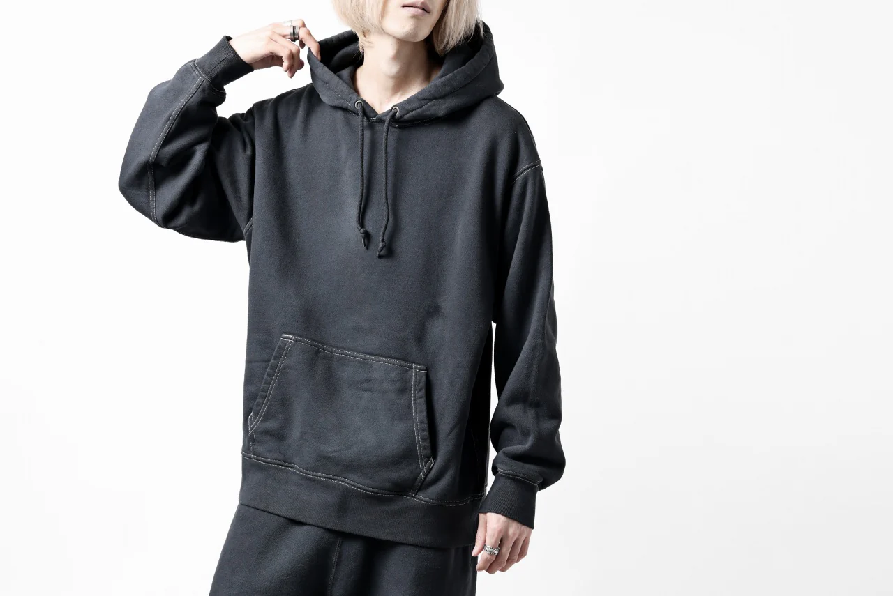 DEFORMATER.® THREE PROCESSING SWEAT HOODIE - DYED/BIO/FROST EFFECT (VINTAGE BLACK) - Image 44