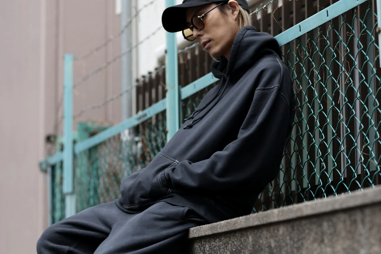 DEFORMATER.® THREE PROCESSING SWEAT HOODIE - DYED/BIO/FROST EFFECT (VINTAGE BLACK) - Image 45