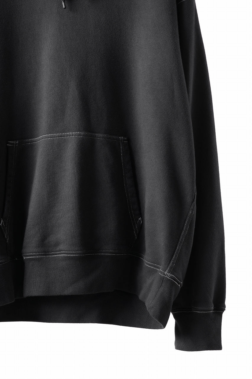 DEFORMATER.® THREE PROCESSING SWEAT HOODIE - DYED/BIO/FROST EFFECT (VINTAGE BLACK) - Image 6