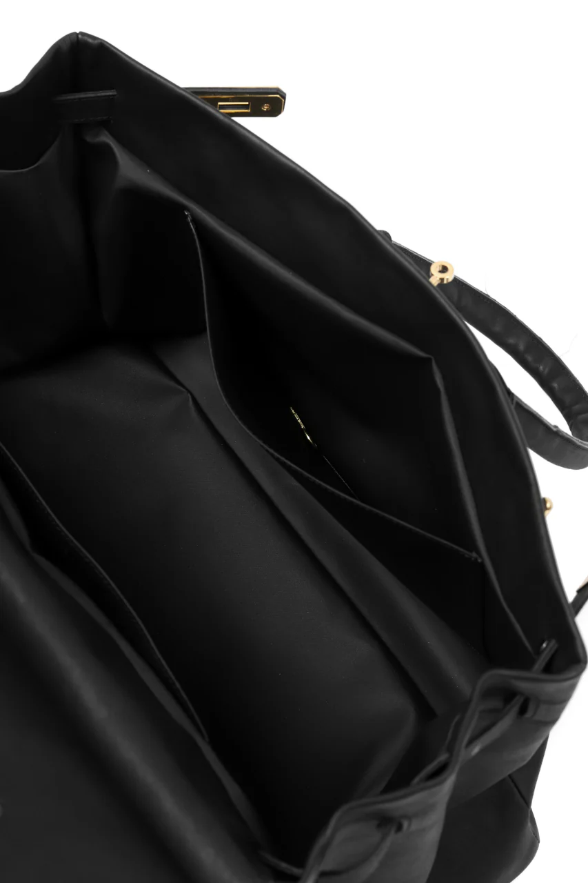 DEFORMATER.® TRAVEL BAG / SMOOTH COWHIDE (BLACK / GOLD PARTS) - Image 19