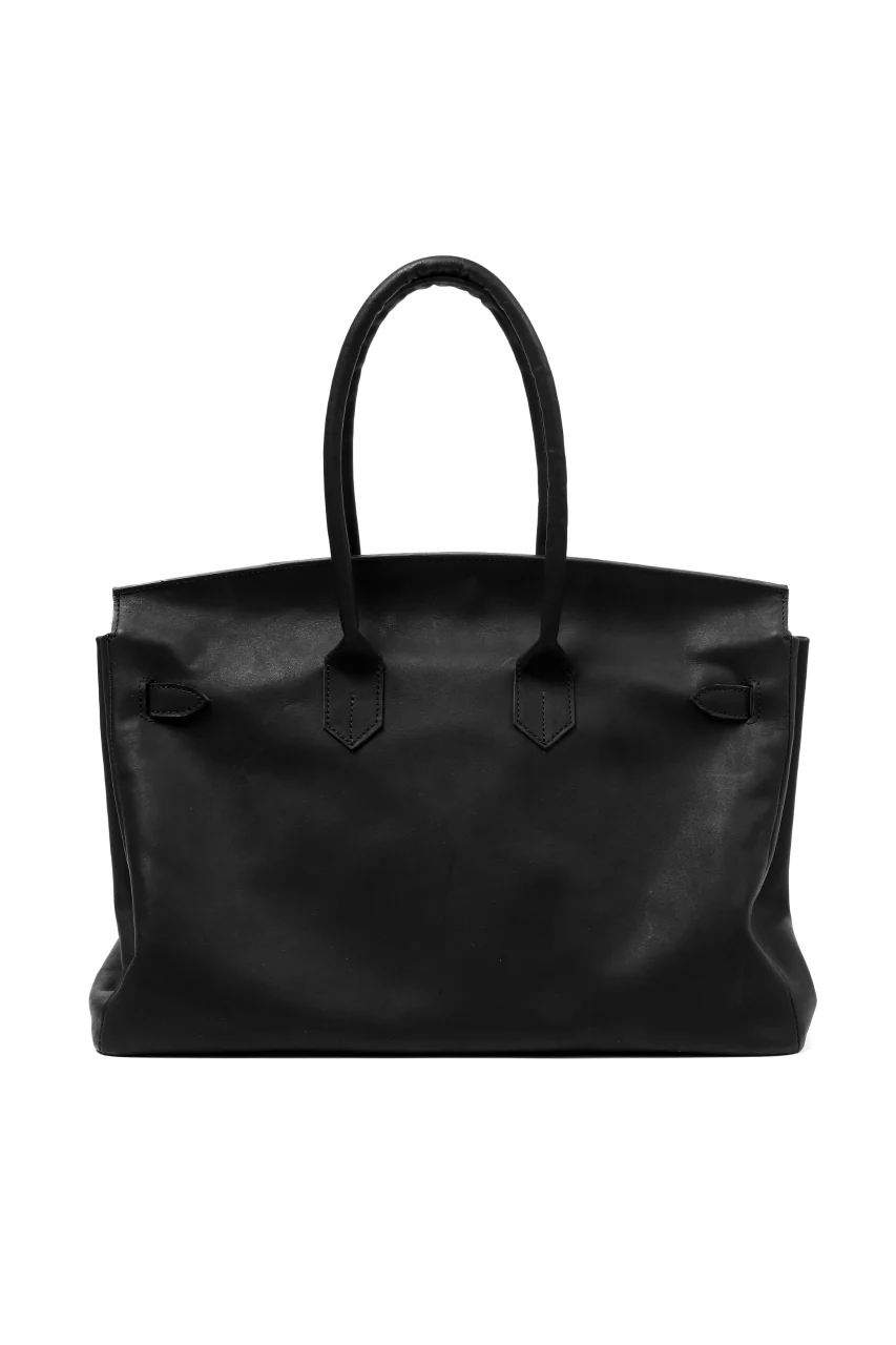 DEFORMATER.® TRAVEL BAG / SMOOTH COWHIDE (BLACK / GOLD PARTS) - Image 6