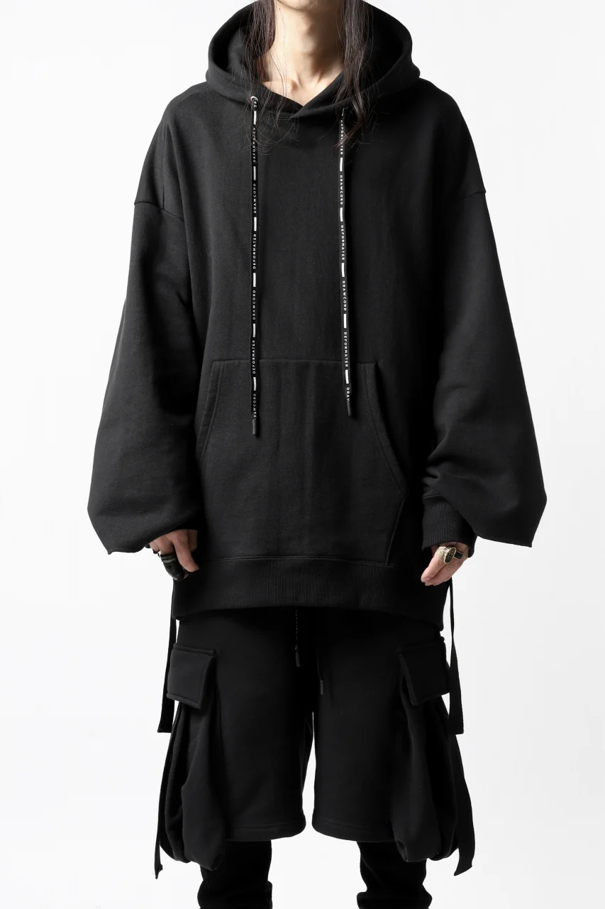 DEFORMATER.® CUTTING EDGE HOODIE / FLEECY HEAT COTTON (BLACK) - Image 3