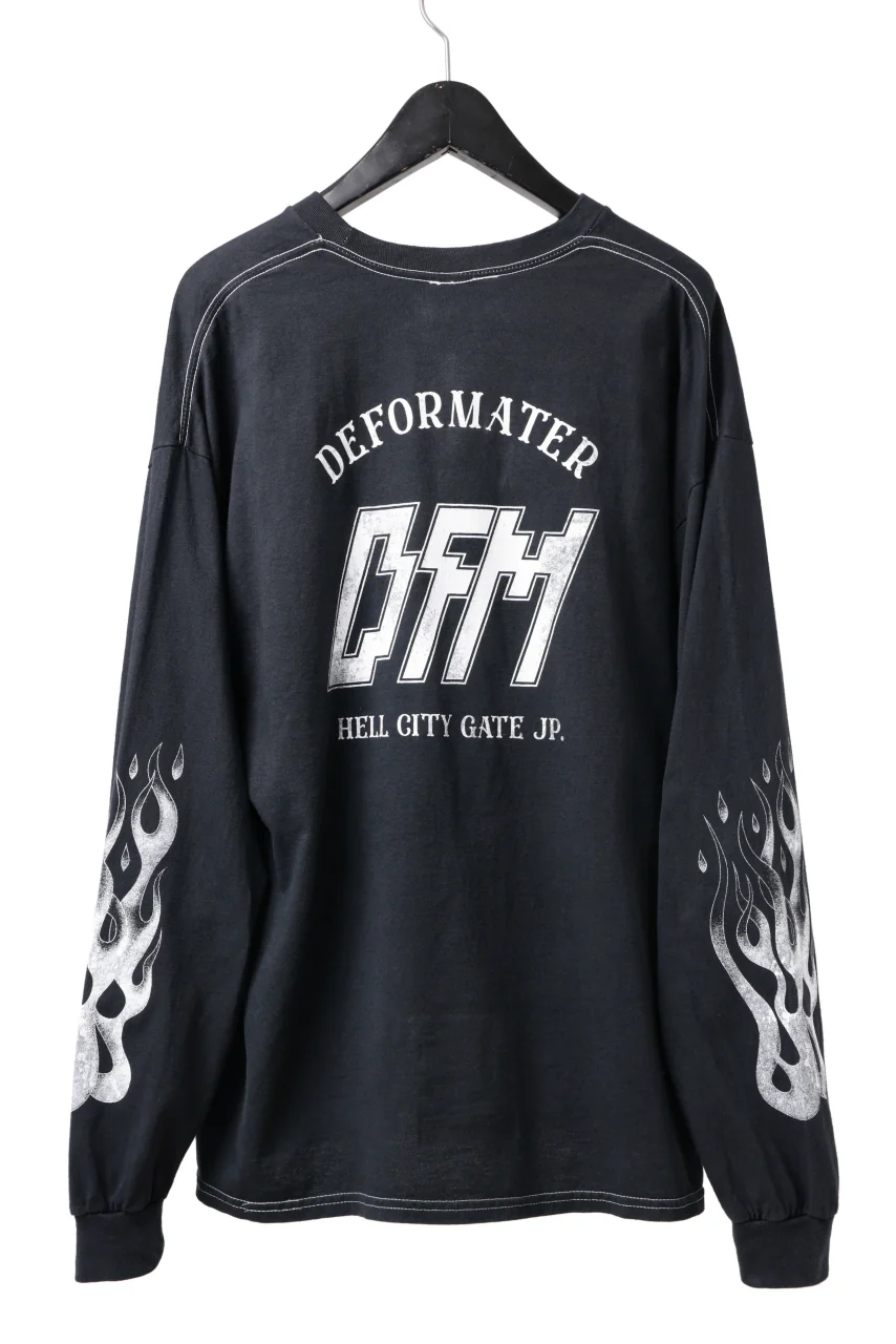 DEFORMATER.® DYEING LOOPWHEEL LS TOPS - HELL (VINTAGE BLACK)
