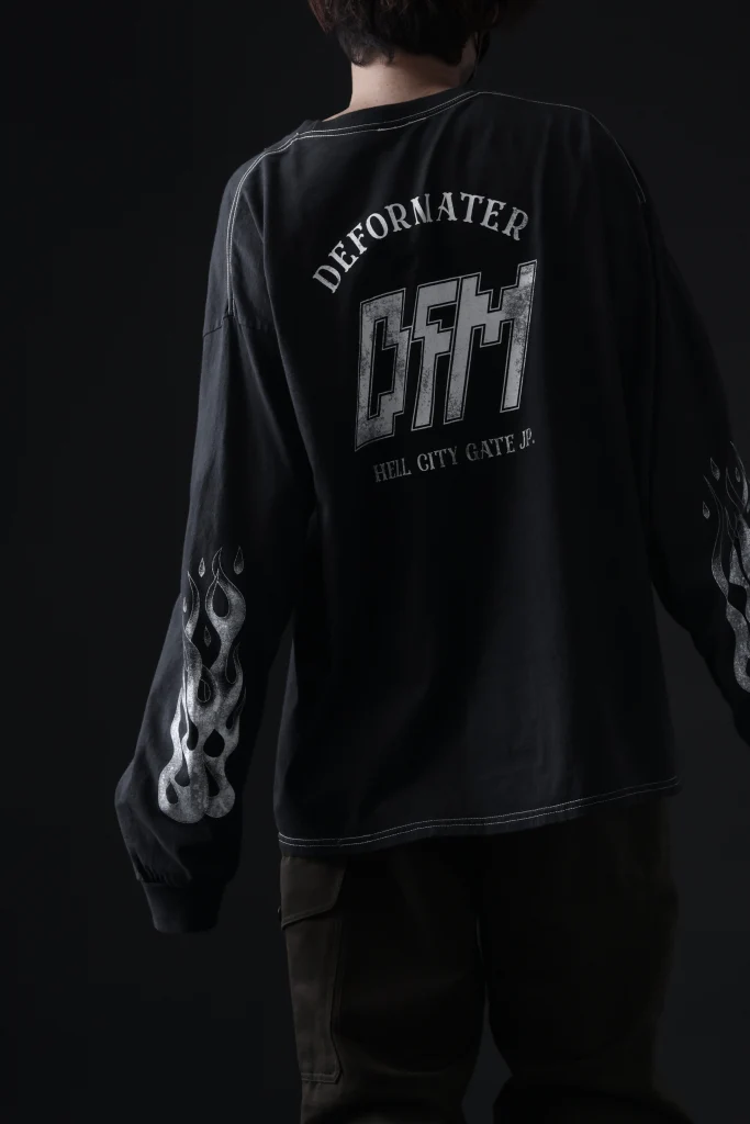 DEFORMATER.® DYEING LOOPWHEEL LS TOPS - HELL (VINTAGE BLACK) - Image 12