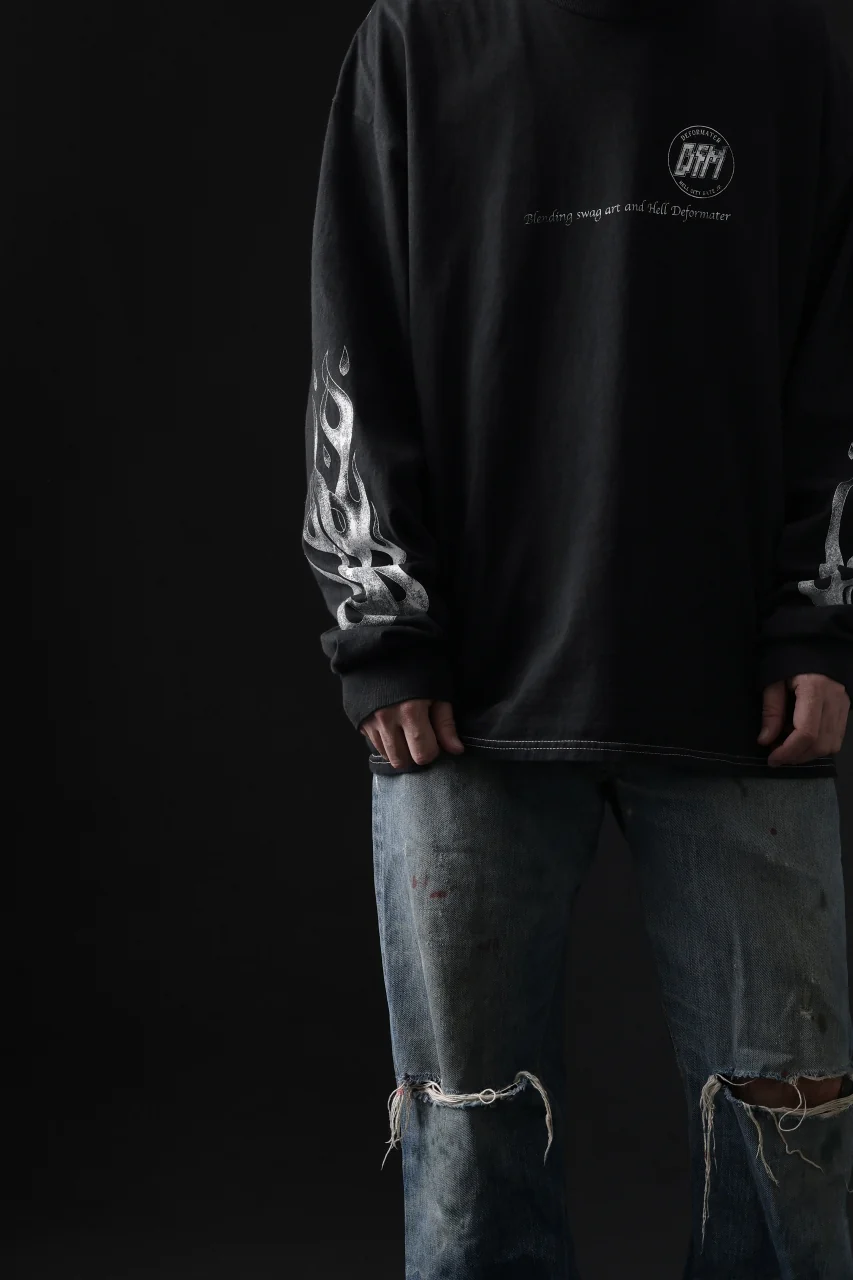 DEFORMATER.® DYEING LOOPWHEEL LS TOPS - HELL (VINTAGE BLACK) - Image 18
