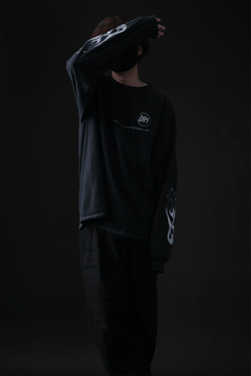 DEFORMATER.® DYEING LOOPWHEEL LS TOPS - HELL (VINTAGE BLACK) - Image 24