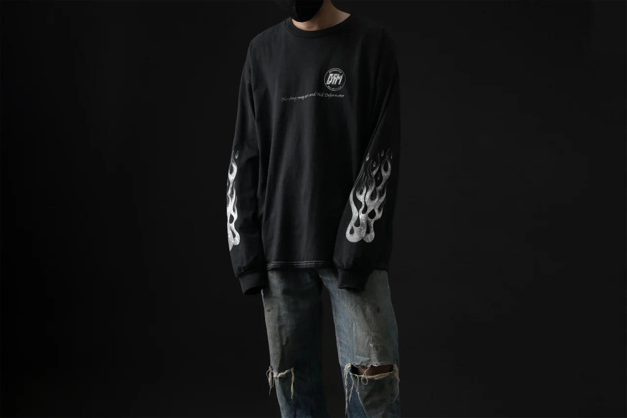 DEFORMATER.® DYEING LOOPWHEEL LS TOPS - HELL (VINTAGE BLACK) - Image 34