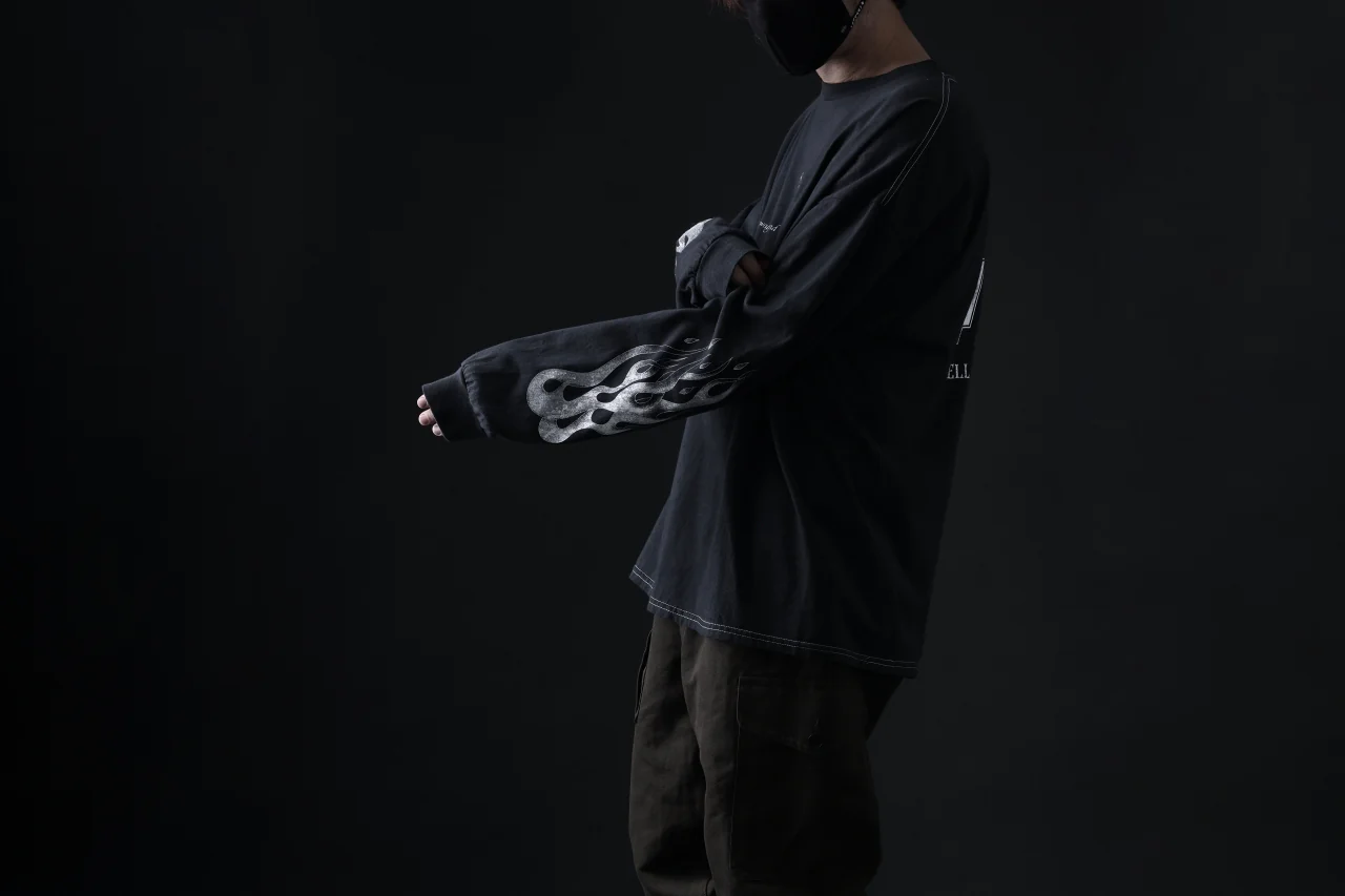 DEFORMATER.® DYEING LOOPWHEEL LS TOPS - HELL (VINTAGE BLACK) - Image 35