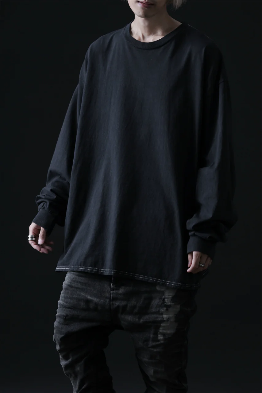DEFORMATER.® DYEING LOOPWHEEL LS TOPS - PLAIN (VINTAGE BLACK) - Image 13