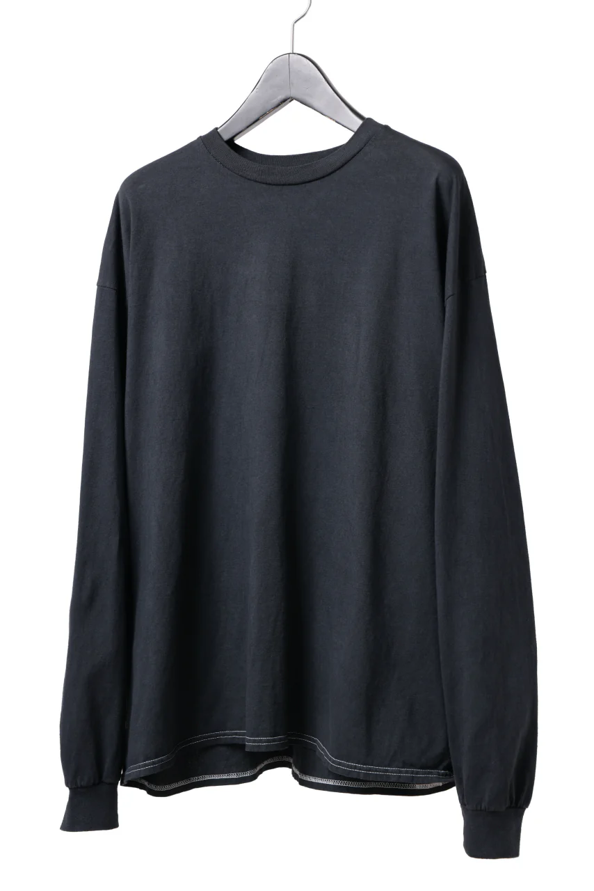 DEFORMATER.® DYEING LOOPWHEEL LS TOPS - PLAIN (VINTAGE BLACK) - Image 2