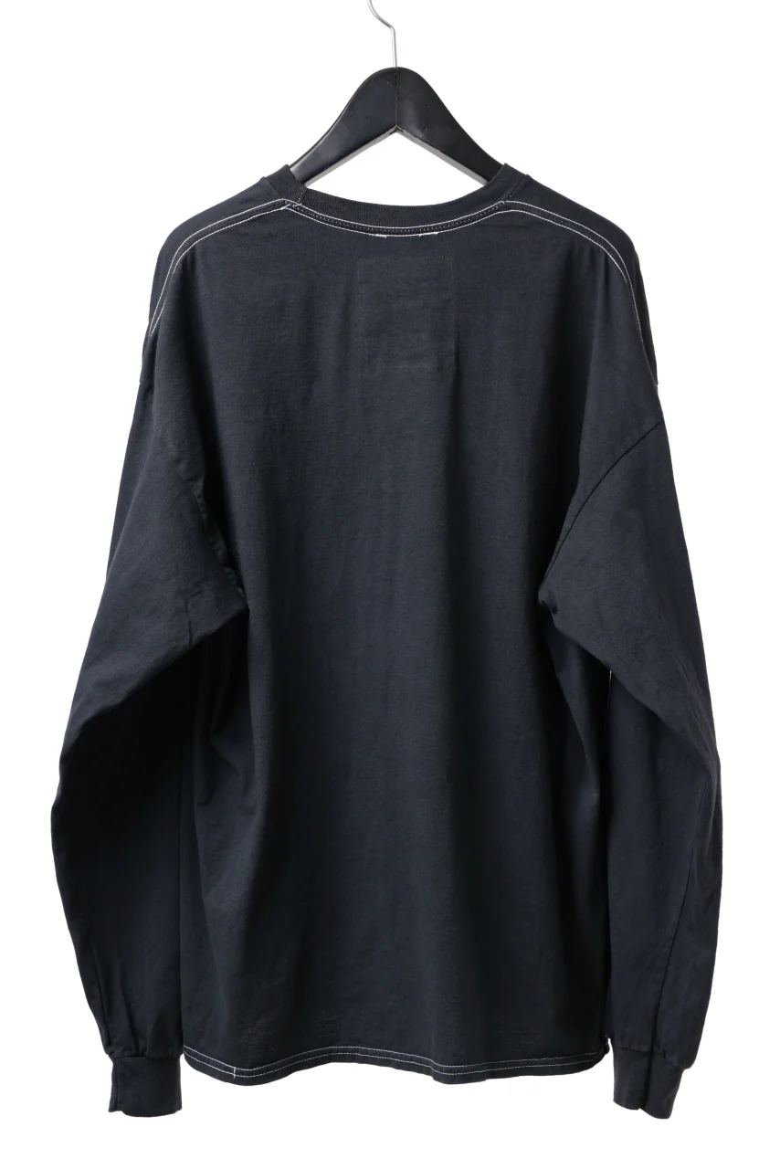 DEFORMATER.® DYEING LOOPWHEEL LS TOPS - PLAIN (VINTAGE BLACK) - Image 3