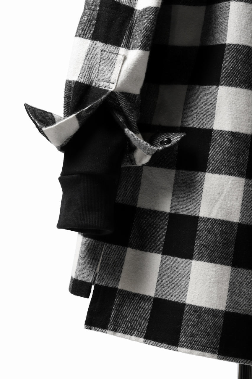 DEFORMATER.® HOODED SHIRT JACKET / HEAVY FLANNEL PLAID (WHITE×BLACK) - Image 22