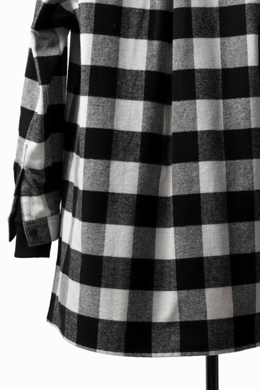 DEFORMATER.® HOODED SHIRT JACKET / HEAVY FLANNEL PLAID (WHITE×BLACK) - Image 25