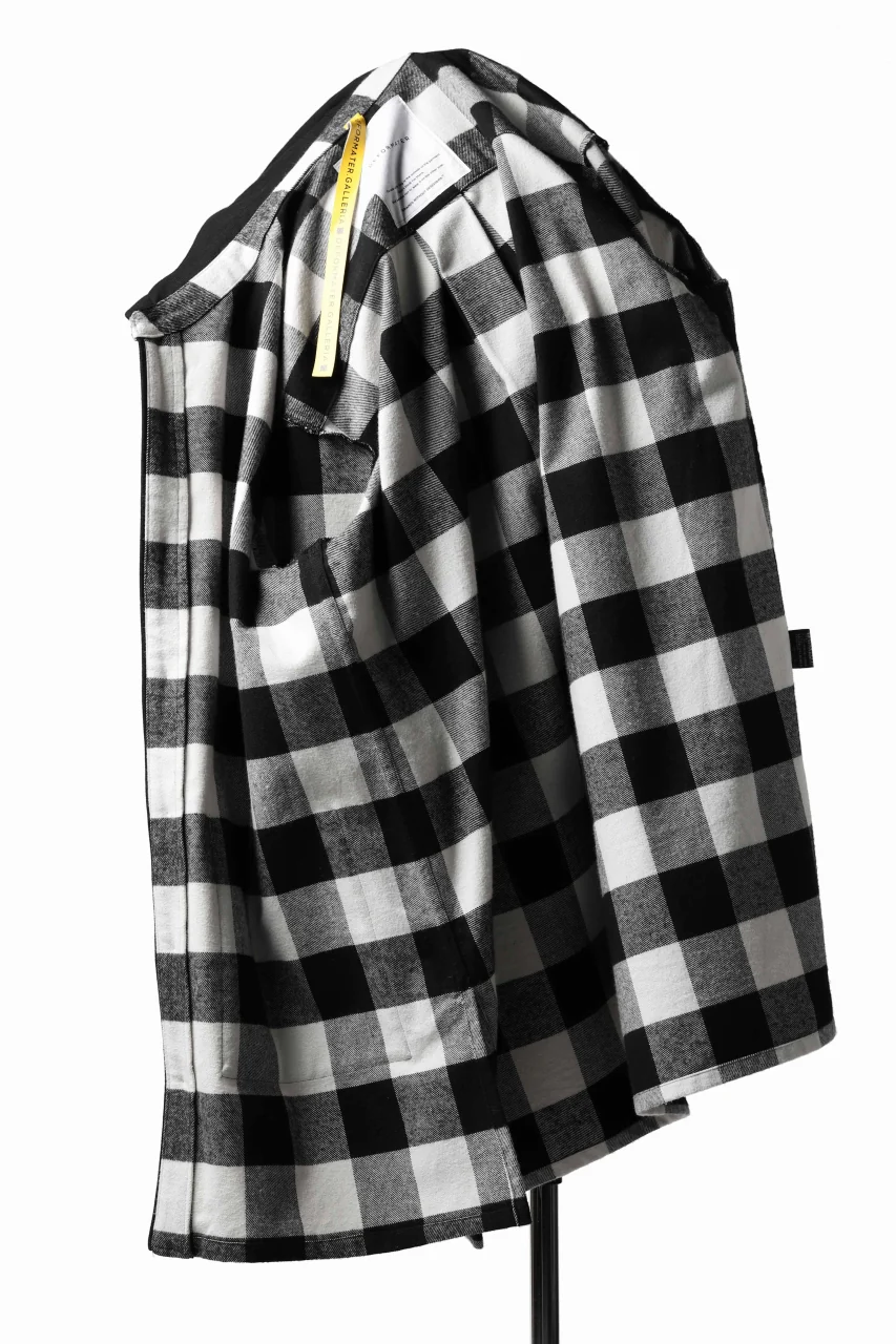 DEFORMATER.® HOODED SHIRT JACKET / HEAVY FLANNEL PLAID (WHITE×BLACK) - Image 26