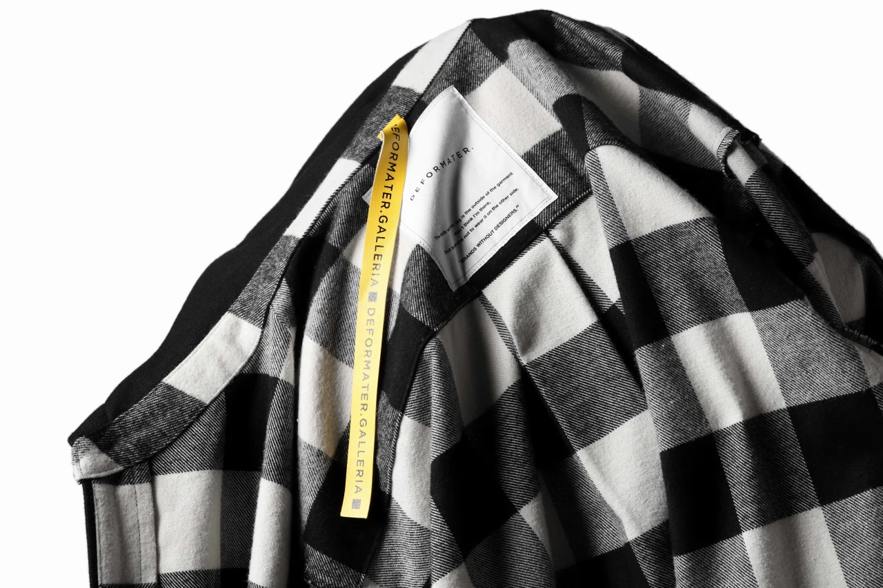DEFORMATER.® HOODED SHIRT JACKET / HEAVY FLANNEL PLAID (WHITE×BLACK) - Image 47
