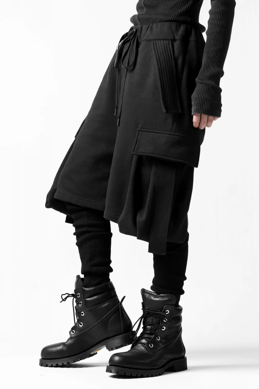 DEFORMATER.® LAYER CARGO PANTS / FLEECY HEAT+WAFFLE JERSEY (BLACK) - Image 24