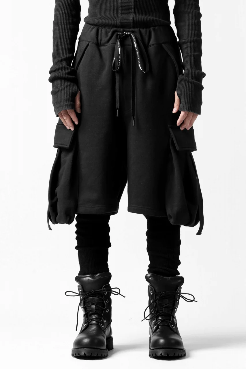 DEFORMATER.® LAYER CARGO PANTS / FLEECY HEAT+WAFFLE JERSEY (BLACK) - Image 3